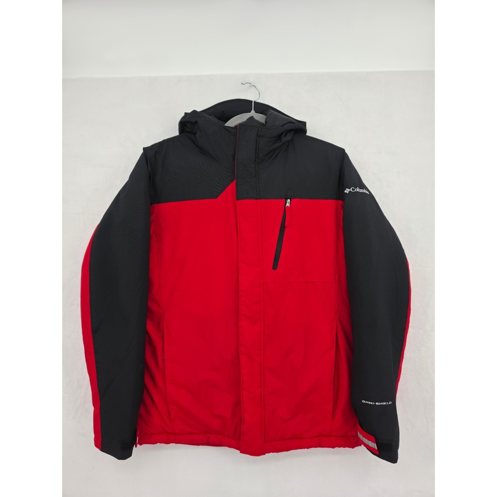 Columbia Kids Omni-Shield Red Black Waterproof Insulated Hooded Jacket 14/16